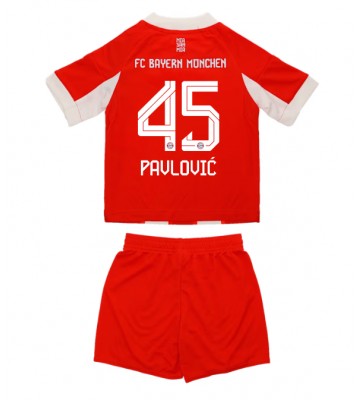 Bayern Munich Aleksandar Pavlovic #45 Hemmaställ Barn 2025-26 Kortärmad (+ Korta byxor) Bayern Munich Aleksandar Pavlovic #45 Hemmaställ Barn 2025-26 Kortärmad (+ Korta byxor)